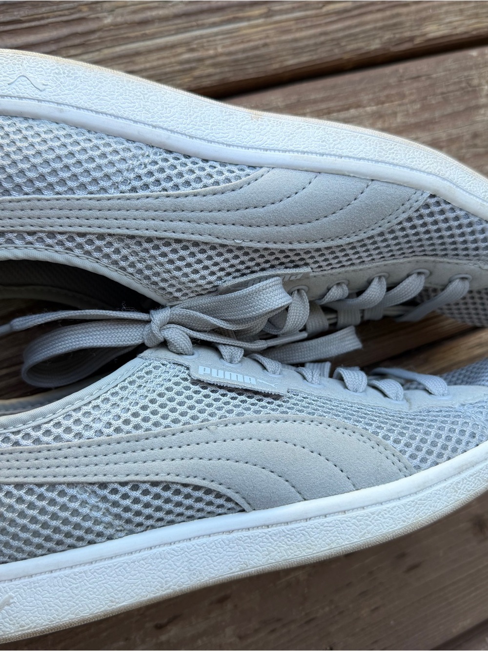 Puma Mesh Lace Up Sneakers Gray Athletic Walking Shoes Women’s US 7 - Picture 2 of 6